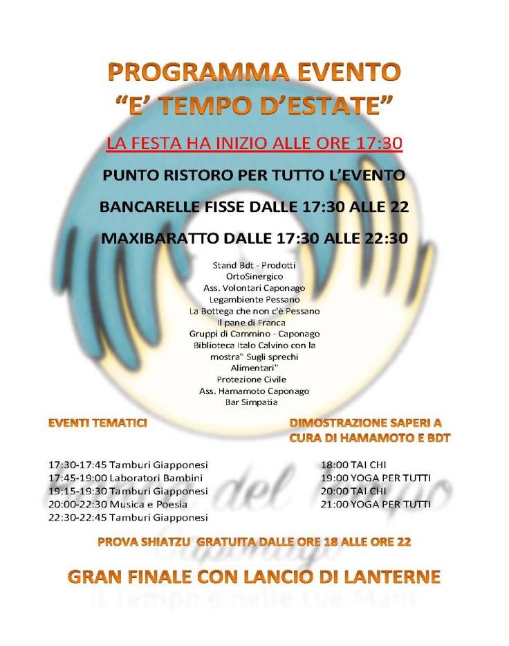 PROGRAMMA festa d'estate 2017